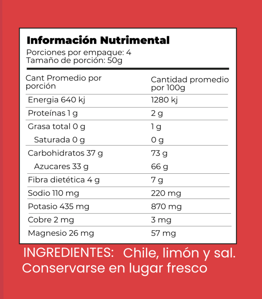 Dátil con chile | 200gr paquete con 5 bolsas